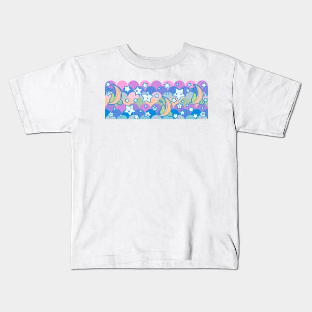 Rainbow Star Fruit Pattern Kids T-Shirt by saradaboru